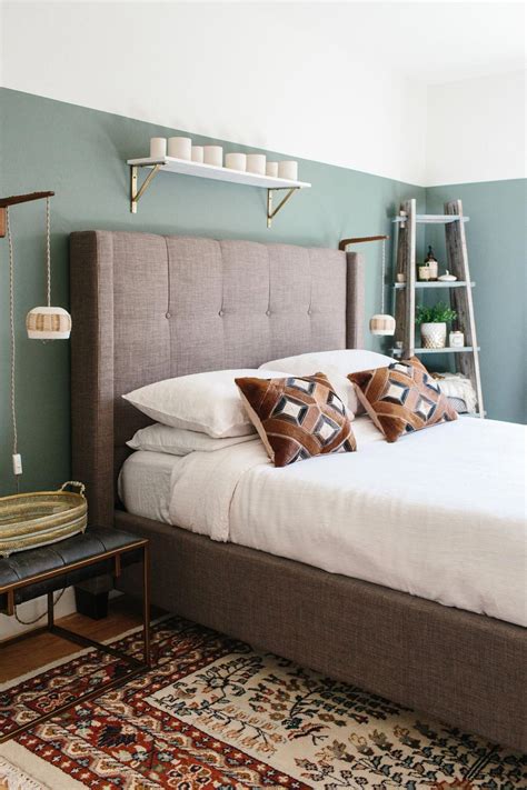 pink linen sheets from @garnetthill, gray bed frame from @livingspaces ...