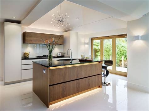 Modern Kitchen with LED strip lights | Kitchen lighting design, Bespoke kitchen island, Modern ...