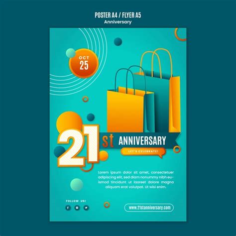 Premium PSD | Happy anniversary poster template