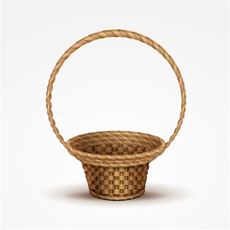 Premium Vector | Empty wicker basket isolated