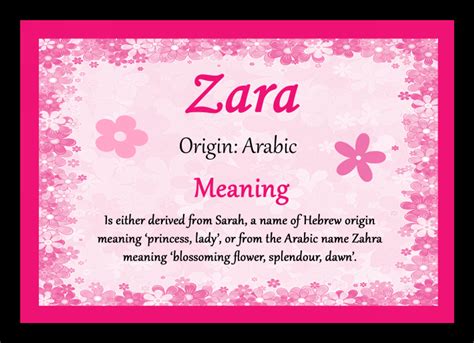 Zara Personalised Name Meaning Mousemat - The Card Zoo