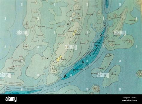 Challenger deep, Mariana Trench nautical Map Stock Photo - Alamy