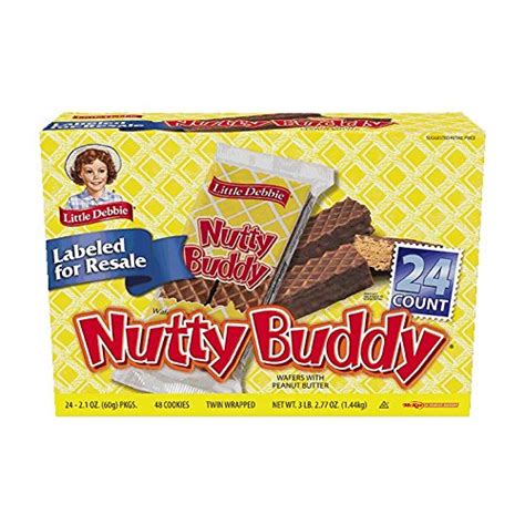 Little Debbie Nutty Buddy Chocolate Fudge & Peanut Butter Wafer Bars, 2 Bars per Package - 24 ...