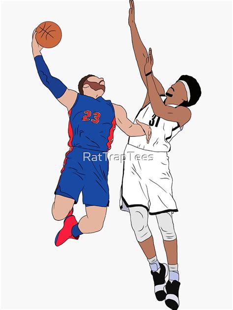 "Jarrett Allen Blocks Blake Griffin" Sticker for Sale by RatTrapTees ...