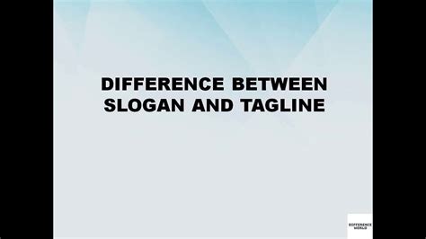 Difference between Slogan and Tagline || Slogan vs Tagline || Difference World - YouTube