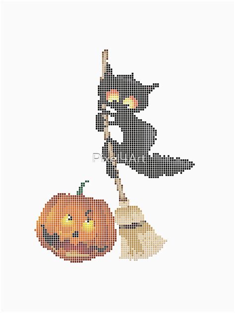 "Halloween Black Cat Pixel Art" T-shirt for Sale by Pixel4Art ...