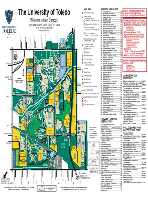 Main Campus Map Univ Toledo | Academia | Schools