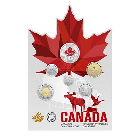 2023 Canadian 6-coin Mosaic of Canadian Icons Coin Set ft 50-cent Colourized Half Dollar