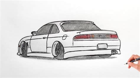 How To Draw A Nissan Silvia S14 Stance Drawing A 3d Car Coloring ...