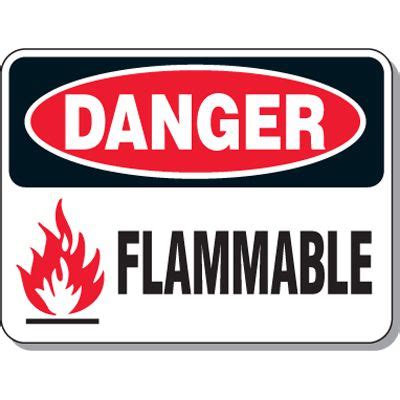 Chemical & Flammable Signs - Danger Flammable with Graphic, Chemical ...