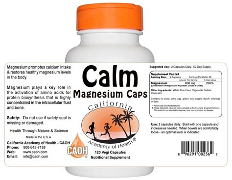 Calm Natural Magnesium Capsules