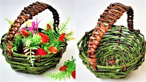 How To Make Newspaper Basket | DIY Newspaper Flower Basket | Newspaper Crafts - YouTube