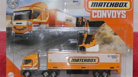 Matchbox CONVOYS - MBX Cabover And Box Trailer With Powerlift Forklift - YouTube