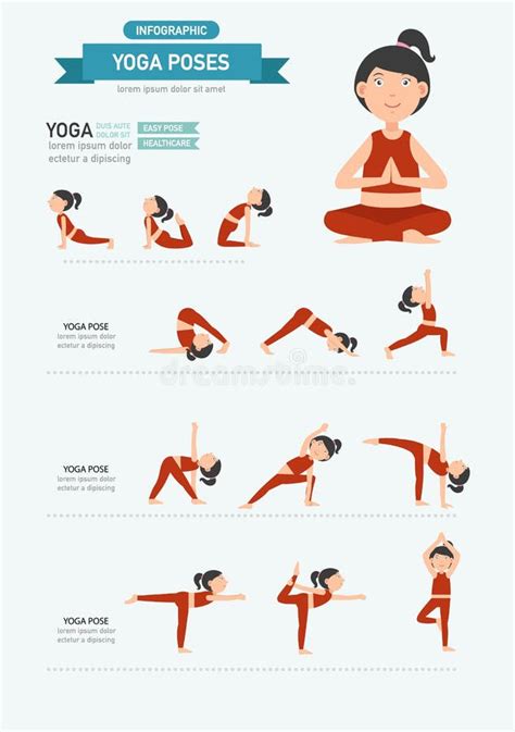 Yoga Poses Infographics. Vector Stock Vector - Illustration of adult ...