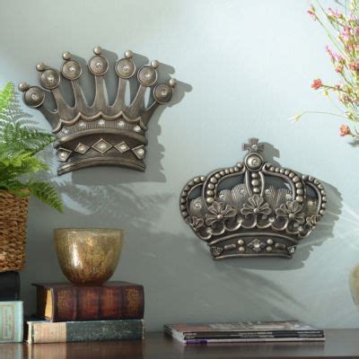 His/Her Crown Silver Jeweled Wall Plaque, Set of 2 | Kirklands | Crown decor, Crown wall decor ...