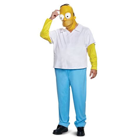 The Simpsons Homer Men's Adult Halloween Costume, One Size, (42-46) - Walmart.com