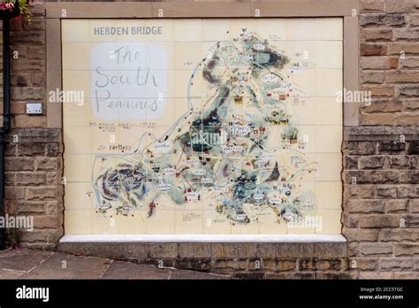 View of tourist map, Hebden Bridge Stock Photo - Alamy