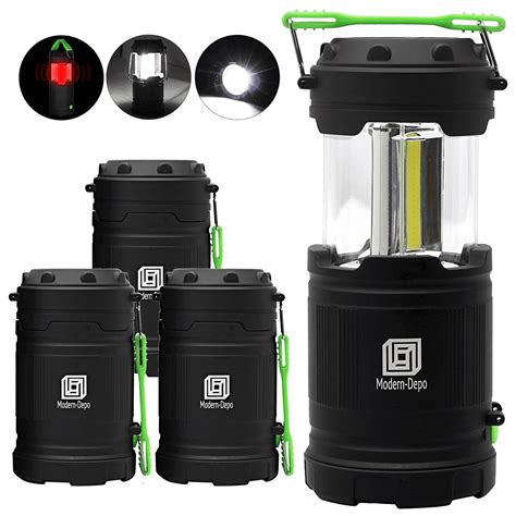 4-Pack Portable LED Camping Lantern with Flashlights 7 Modes - Walmart.com - Walmart.com