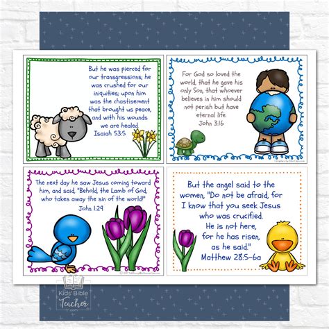 Easter Bible Verse Cards Set - Kids Bible Teacher