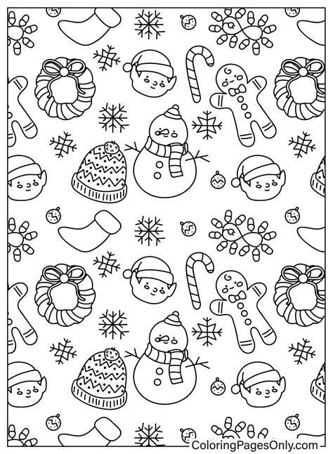 24 Christmas Pattern Coloring Pages - ColoringPagesOnly.com