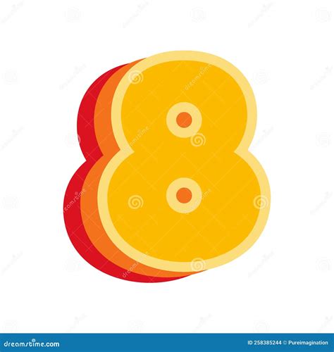 Number 8 Orange, Vector Illustration Stock Vector - Illustration of ...