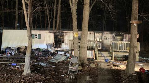 Four firefighters injured in North East trailer fire following Mayday call