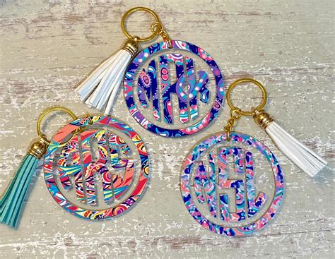 Monogram Keychain Monogram Keychains Monogram Key Chain - Etsy