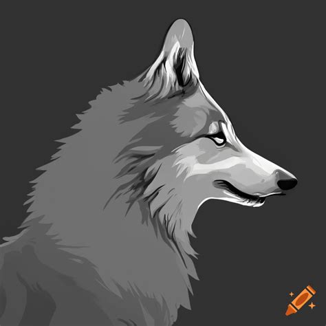 Wolf head shape outline side view