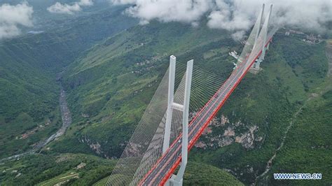 Breathtaking view of Beipanjiang Bridge in southwest China - Xinhua ...