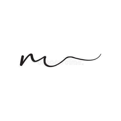 M Signature Letter Logo Design Concept Stock Vector - Illustration of ...