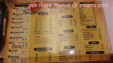 Online Menu of Wings Heaven Restaurant, Fairfield, Alabama, 35064 - Zmenu