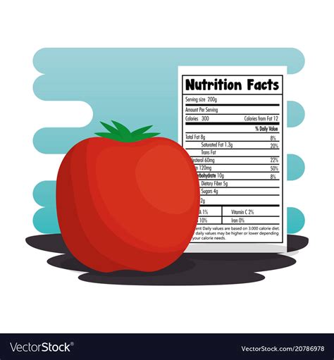 Tomato with nutrition facts Royalty Free Vector Image