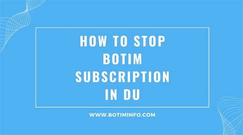 How to Stop Botim Subscription in du - Quick Guide 2024