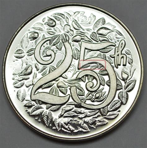 25th Anniversary. 999 Fine Silver Round 1 Ounce