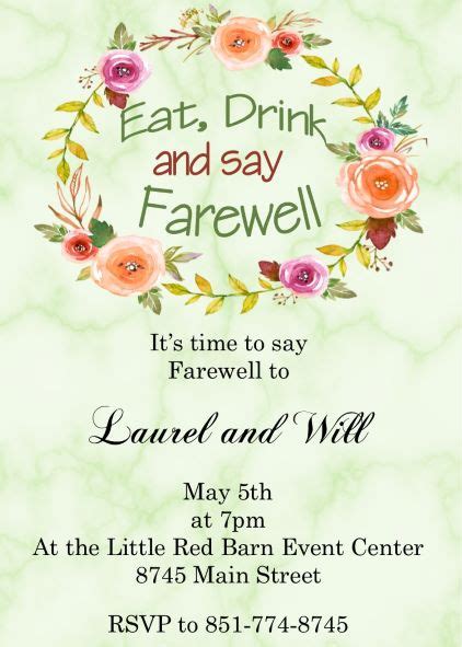 Going Away Party invitations NEW selections 2024