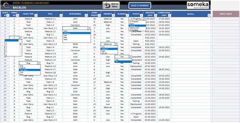 Sprint Planning Excel Template