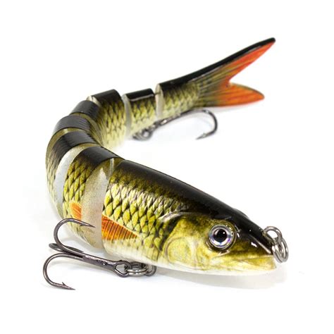 13.5cm 20g 8 Segments Big Pike Lures Lifelike Jointed Hard Lure with Sharpen Treble Hooks ...