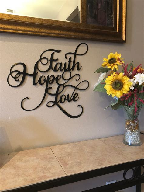 Faith Hope Love Word Art Metal Art Metal Wall Art Home - Etsy