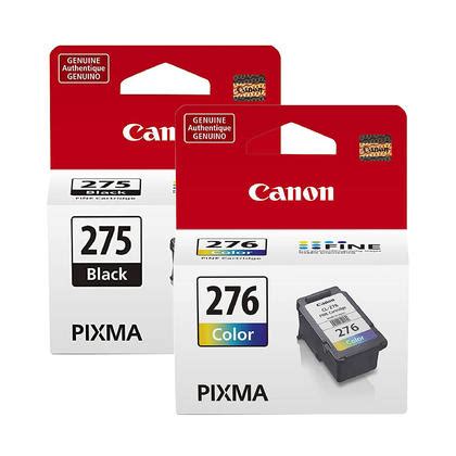 Canon PG-275 CL-276 Original Black and Color Ink Cartridge Combo (4982C001 4988C001)