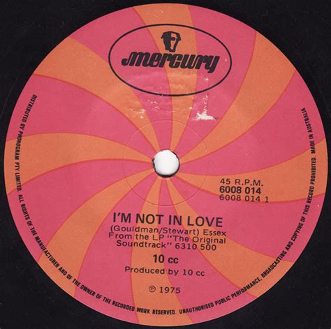 10cc - I'm Not In Love (1975, Vinyl) | Discogs