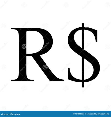 Brazil Real Currency Symbol Stock Illustration - Illustration of currency, black: 194665037