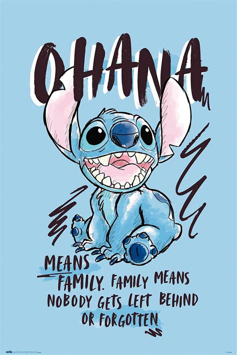 Poster Disney Stitch - Ohana Means Family, en vente sur Close Up