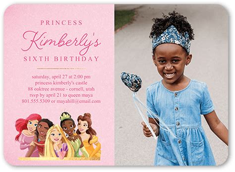 Disney Princess Birthday 5x7 Stationery Card by Disney | Shutterfly