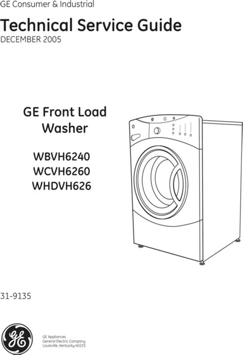 GE FRONT LOAD WASHER REPAIR SERVICE MANUAL - Tradebit