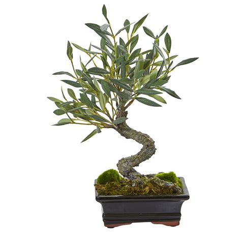 Nearly Natural Mini Indoor Olive Artificial Bonsai Tree-4253 - The Home Depot