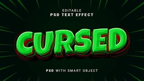 Premium PSD | 3d cursed text effect