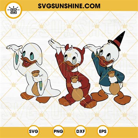 Huey Dewey And Louie Halloween SVG PNG DXF EPS Cut Files For Cricut ...