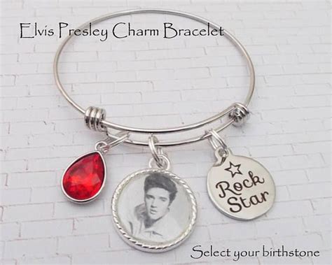 Elvis Presley Gift Charm Bracelet Elvis Fan Gift Elvis - Etsy | Charm ...