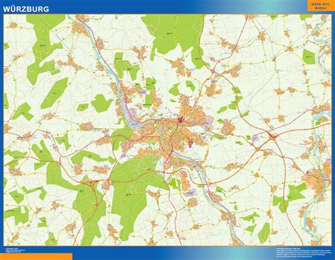 Wurzburg map in Germany | Wall maps