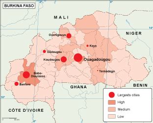 Burkina Faso Population Map. EPS Illustrator Map | Vector Maps